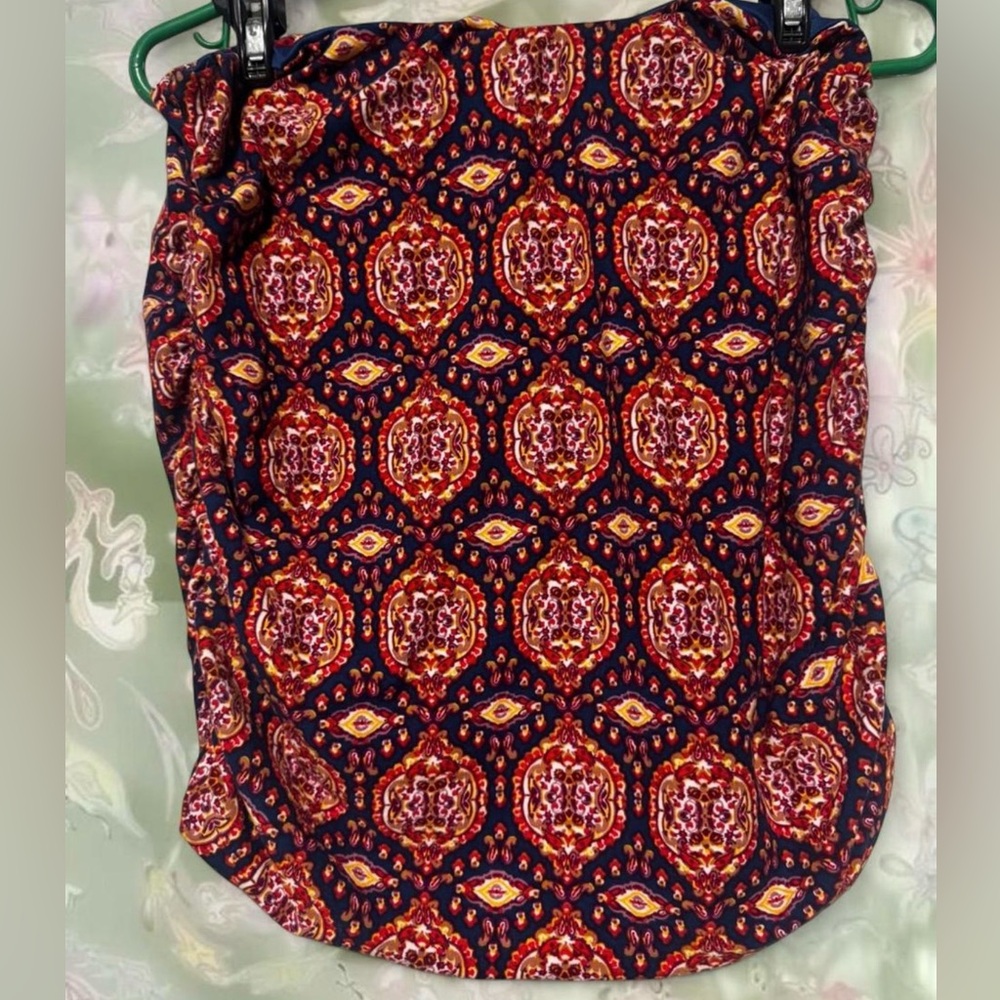 French Grey Strapless Tube Top | Boho Print